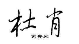 王正良杜肖行书个性签名怎么写