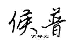 王正良侯普行书个性签名怎么写