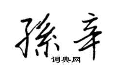 王正良孙辛行书个性签名怎么写
