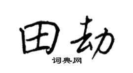 王正良田劫行书个性签名怎么写