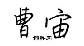 王正良曹宙行书个性签名怎么写