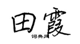 王正良田霞行书个性签名怎么写