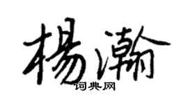 王正良杨瀚行书个性签名怎么写