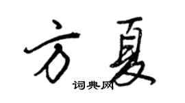 王正良方夏行书个性签名怎么写