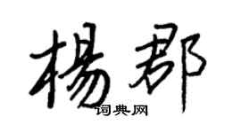 王正良杨郡行书个性签名怎么写