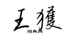 王正良王获行书个性签名怎么写