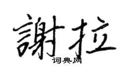 王正良谢拉行书个性签名怎么写