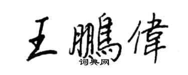 王正良王鹏伟行书个性签名怎么写