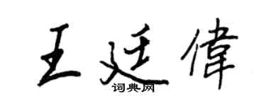 王正良王廷伟行书个性签名怎么写