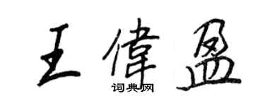 王正良王伟盈行书个性签名怎么写