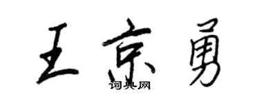 王正良王京勇行书个性签名怎么写