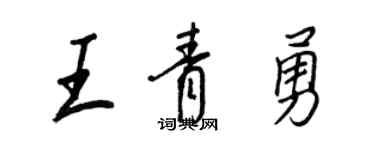 王正良王青勇行书个性签名怎么写