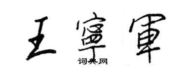 王正良王宁军行书个性签名怎么写