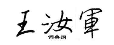 王正良王汝军行书个性签名怎么写