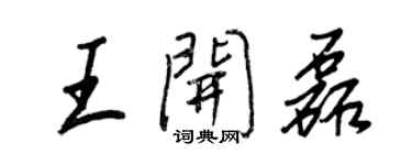 王正良王开磊行书个性签名怎么写