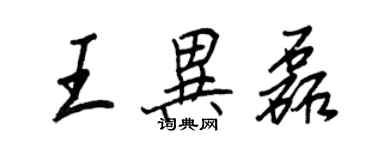 王正良王异磊行书个性签名怎么写
