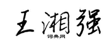 王正良王湘强行书个性签名怎么写