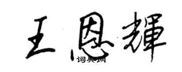 王正良王恩辉行书个性签名怎么写