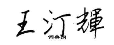 王正良王汀辉行书个性签名怎么写