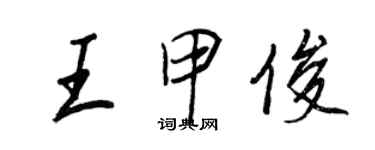 王正良王甲俊行书个性签名怎么写