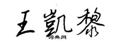 王正良王凯黎行书个性签名怎么写