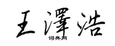 王正良王泽浩行书个性签名怎么写