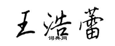 王正良王浩蕾行书个性签名怎么写