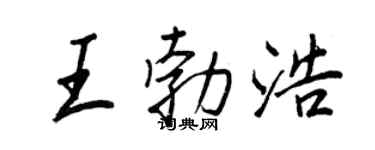 王正良王勃浩行书个性签名怎么写