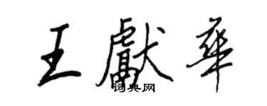 王正良王献华行书个性签名怎么写