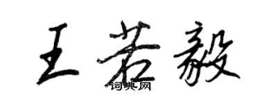 王正良王若毅行书个性签名怎么写