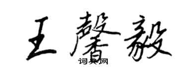 王正良王馨毅行书个性签名怎么写