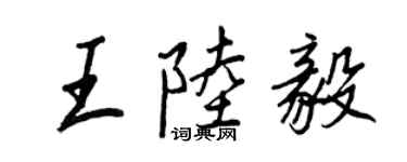 王正良王陆毅行书个性签名怎么写