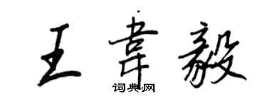 王正良王韦毅行书个性签名怎么写