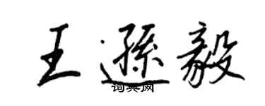 王正良王逊毅行书个性签名怎么写