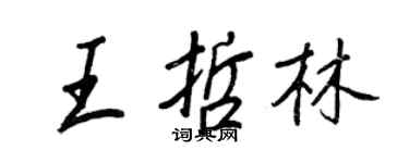 王正良王哲林行书个性签名怎么写