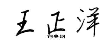 王正良王正洋行书个性签名怎么写