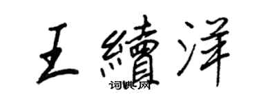 王正良王续洋行书个性签名怎么写