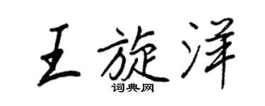 王正良王旋洋行书个性签名怎么写