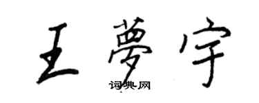 王正良王梦宇行书个性签名怎么写