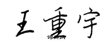 王正良王重宇行书个性签名怎么写