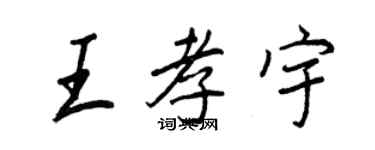 王正良王孝宇行书个性签名怎么写