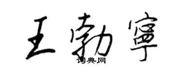 王正良王勃宁行书个性签名怎么写