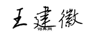 王正良王建徽行书个性签名怎么写