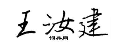 王正良王汝建行书个性签名怎么写