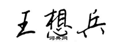 王正良王想兵行书个性签名怎么写