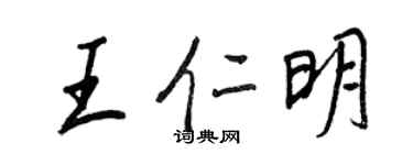 王正良王仁明行书个性签名怎么写