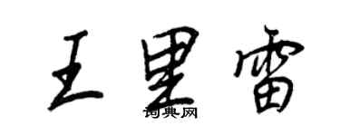 王正良王里雷行书个性签名怎么写