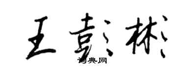 王正良王彭彬行书个性签名怎么写