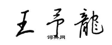 王正良王予龙行书个性签名怎么写