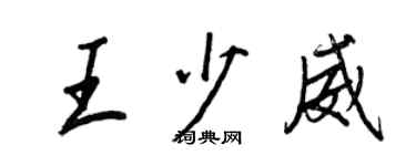 王正良王少威行书个性签名怎么写